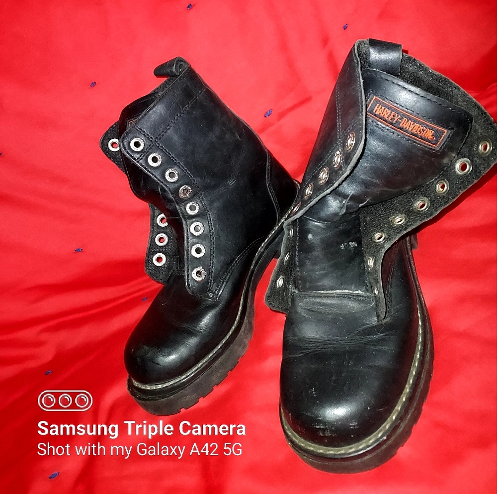 Harley Davidsons, Lace Up Combat Boots, Womens Size 7